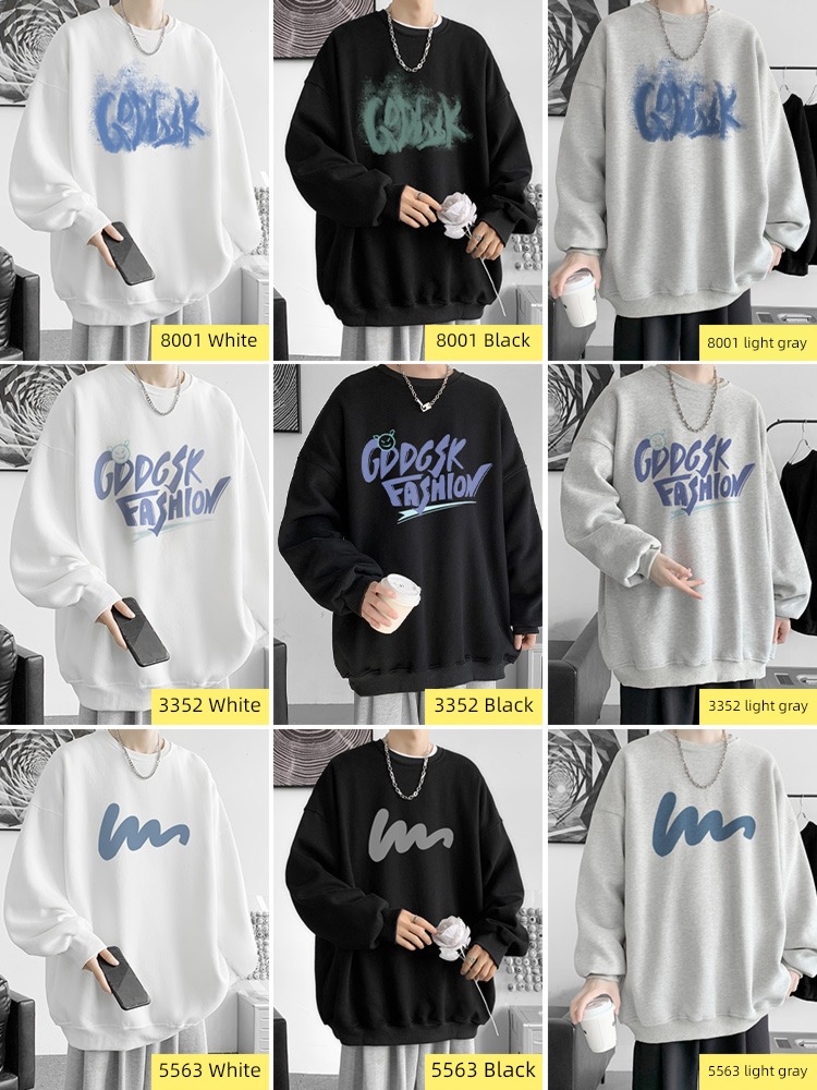 man Spring and Autumn Plush Undershirt Long sleeve T-shirt