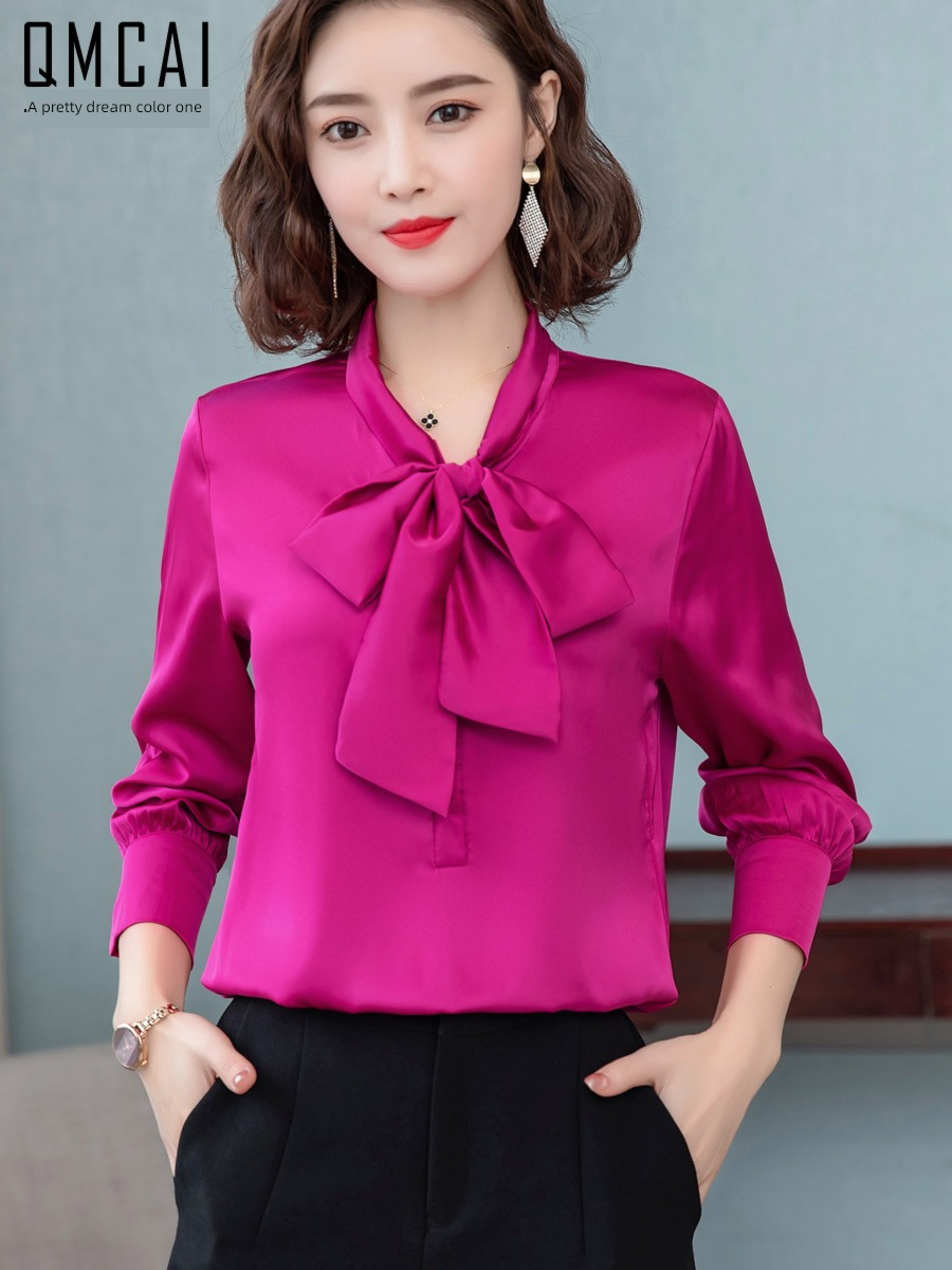 shirt ma'am Long sleeve Chaopai easy jacket silk
