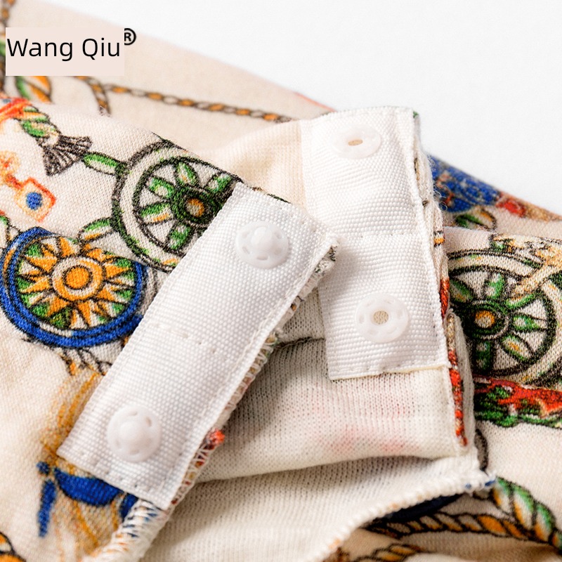 female fashion printing keep warm convenient Button Triangle towel