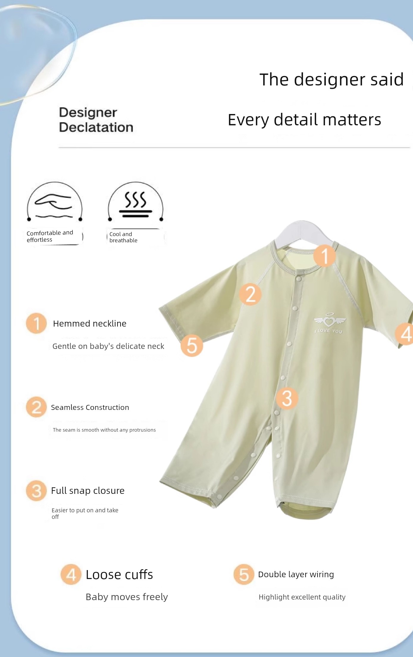 2-Pack Baby Romper Summer Thin Modal Long-Sleeve Pajamas Baby Air-Conditioned Crawling Suit Newborn Onesie — 7