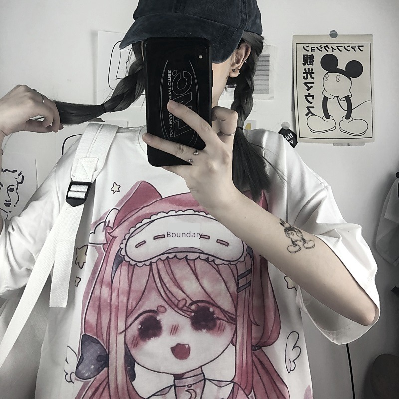 quadratic element girl Harajuku Versatile easy Half sleeve jacket