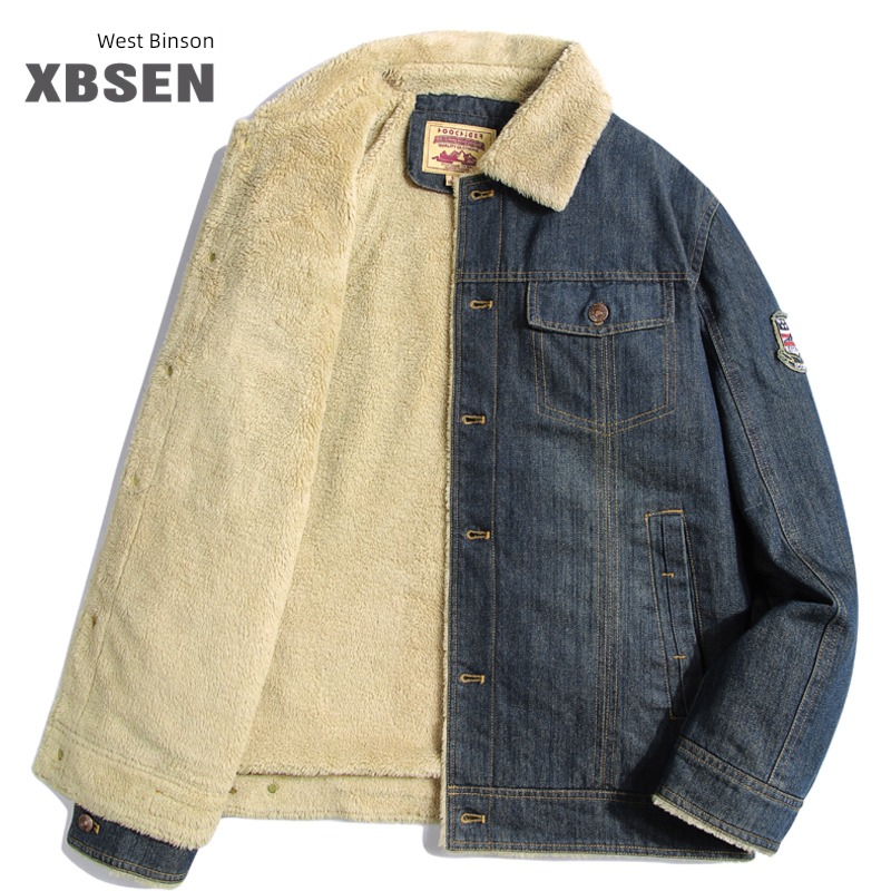 Autumn and winter Lamb cashmere Lapel thickening chaqueta
