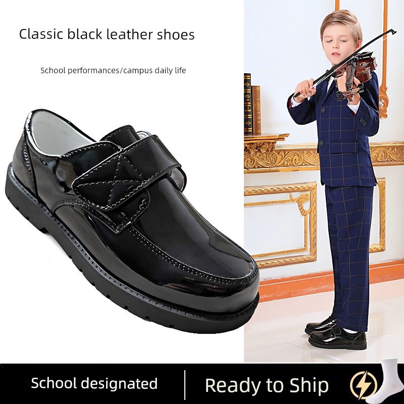 Boys' Performance Spring & Fall New Arrival Soft Bottom Student Leather Shoes — 8