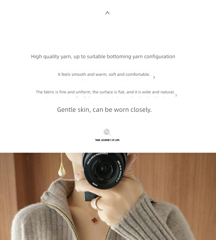 easy Women's wear zipper sweater loose coat knitting Cardigan