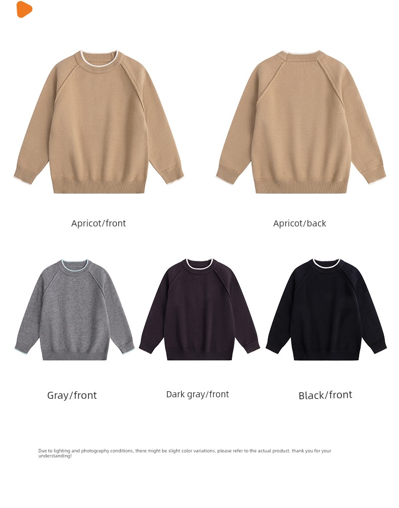 Little Elephant Ham Children's Clothing Boys' Sweater Children's Round Neck Base Shirt Autumn 2026 New Style Boys' Knitted Top — 13