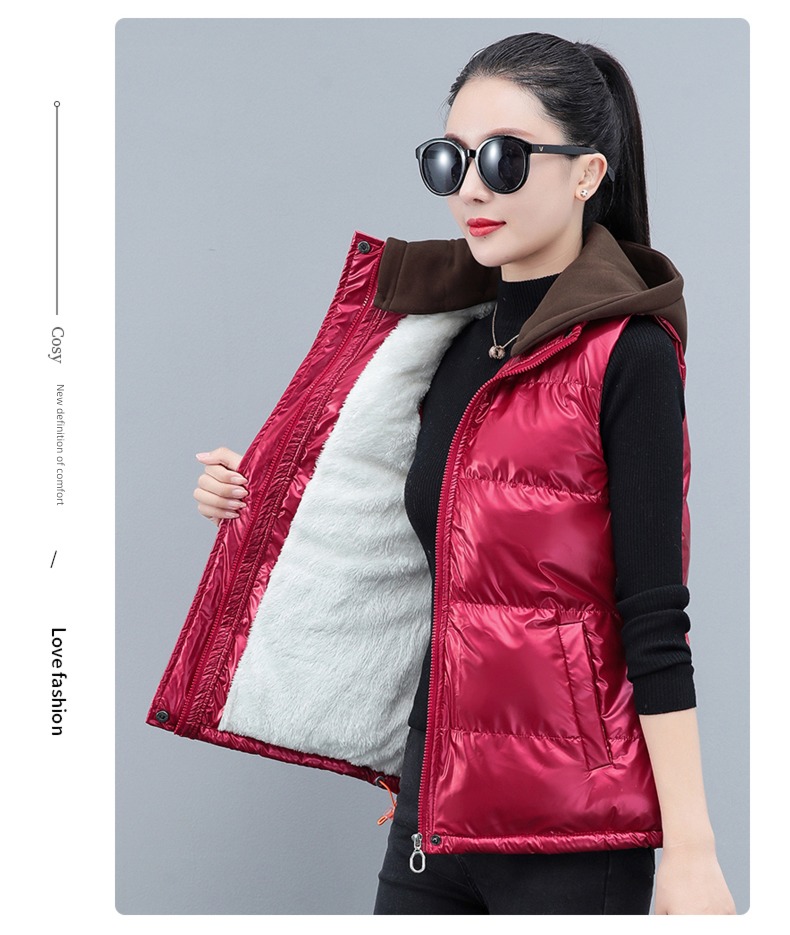 have cash less than that is registered in the accounts Bright surface Autumn and winter keep warm loose coat Down cotton Vest