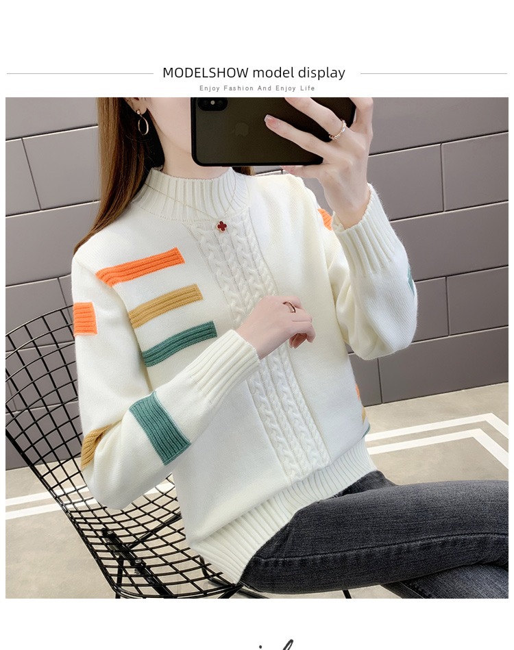 Plush thickening Half high collar sweater Hot money Undershirt