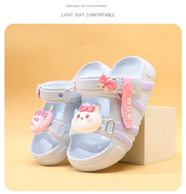 Mulinsen Girls' Sandals 2026 New Summer Children's Slippers for Older Kids, Suitable for Water, Non-Slip Girls' Sandals — 24