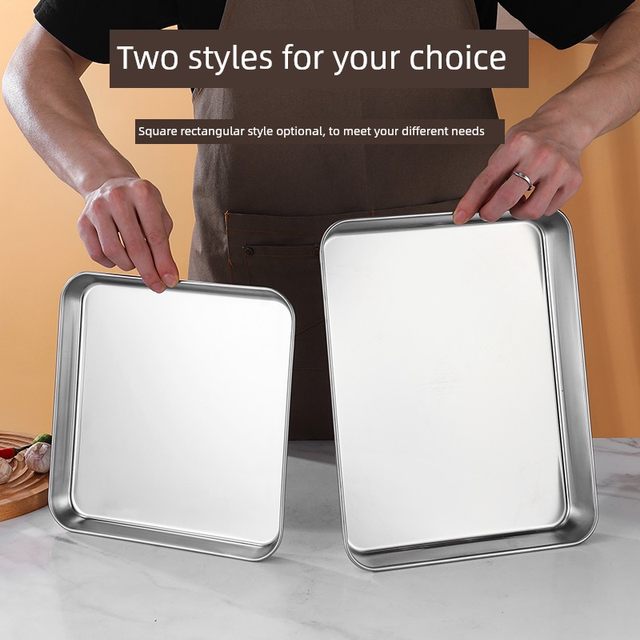 304 stainless steel plate, rice dumpling plate, flat chassis, commercial barbecue plate, square cold powder plate, shallow plate, steaming plate, tray