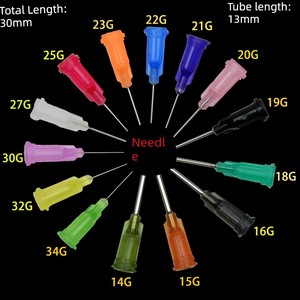 Stainless Steel Dispensing Needle Tube 13mm Long Plastic Steel Precision Gluing Needle Syringe Plastic Seat Screw Pottin