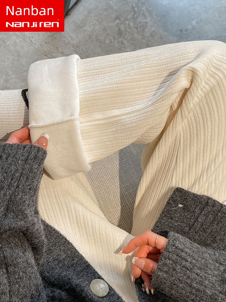 white Autumn and winter leisure time thickening chenille  Wide leg pants
