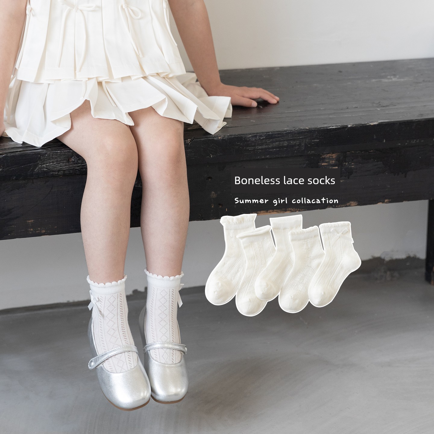 Girls' Socks Spring and Summer Thin Pure Cotton Children's Seamless Short Socks Summer Mesh Baby Girl White Lace Princess Socks — 5
