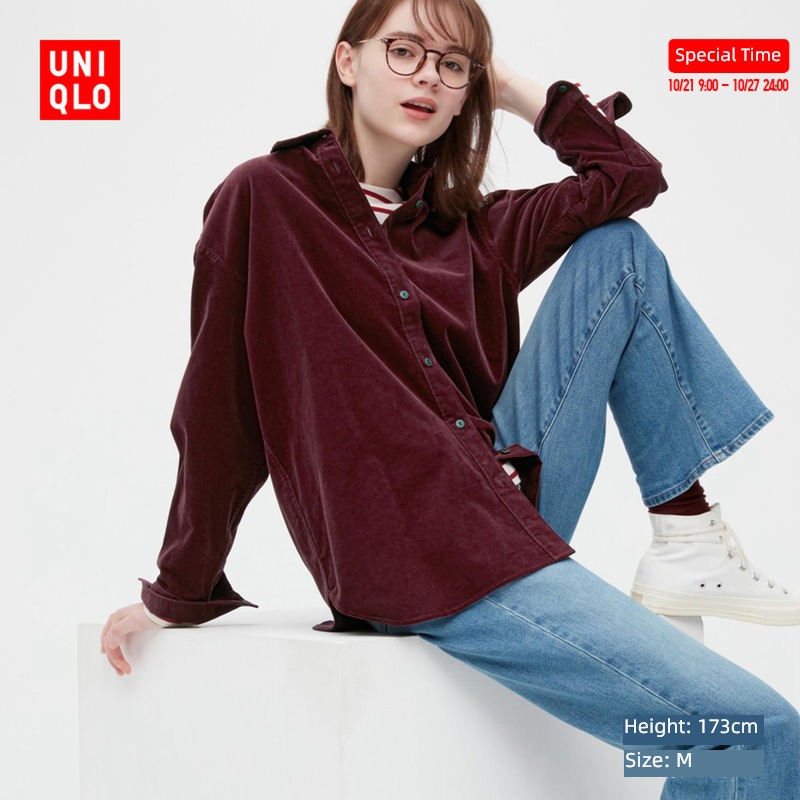 Uniqlo corduroy Long sleeve Autumn and winter New products shirt