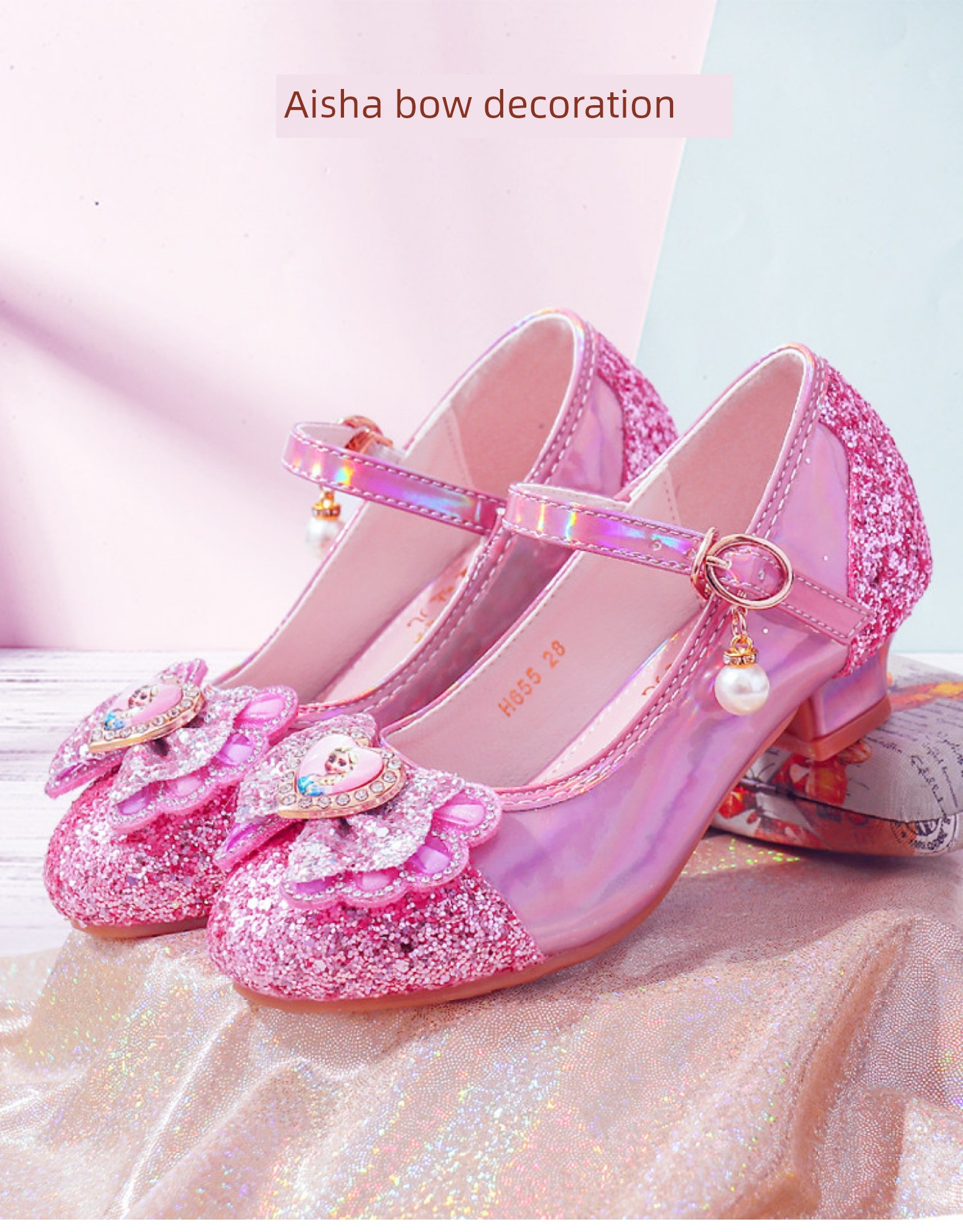 High Heel Elsa New Arrival Dance Children's Leather Shoes — 14