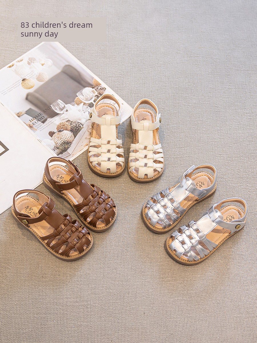 Girls' Princess Sandals 2026 New Summer Children's Sandals for Girls, Roman Style Shoes, Soft-Soled Closed-Toe Summer Models