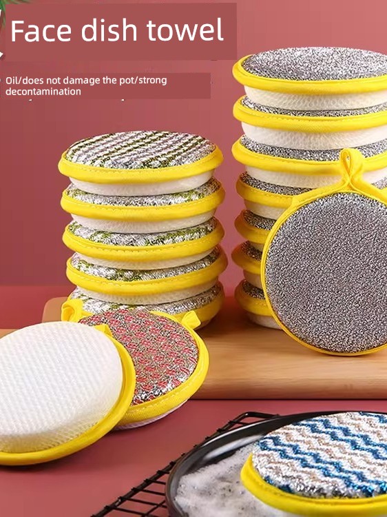 Dishwashing Sponge for Kitchen, Non-Greasy, Pot Scrubbing Magic Tool, Household Dishwashing Cloth, Double-Sided Sponge Block, Magic Eraser