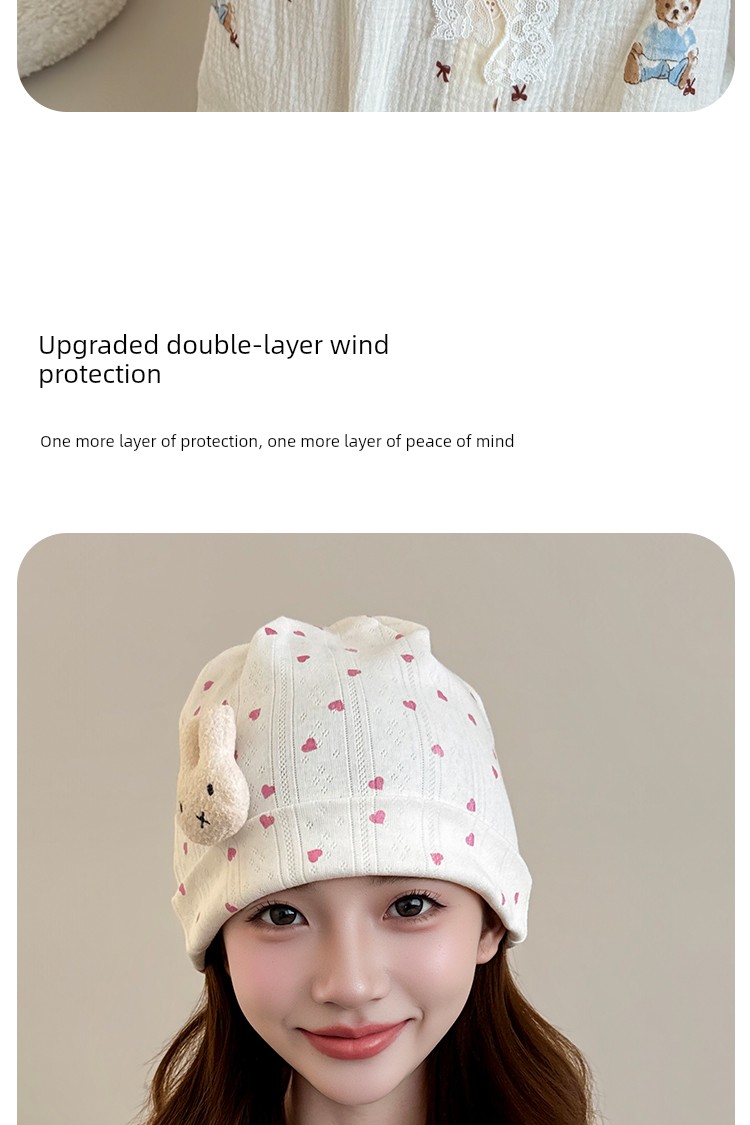 Jq Jingqi [Breathable] Summer Thin Cotton Maternity Hat Windproof and Warm Postpartum Headscarf Headband Maternity Hat — 10