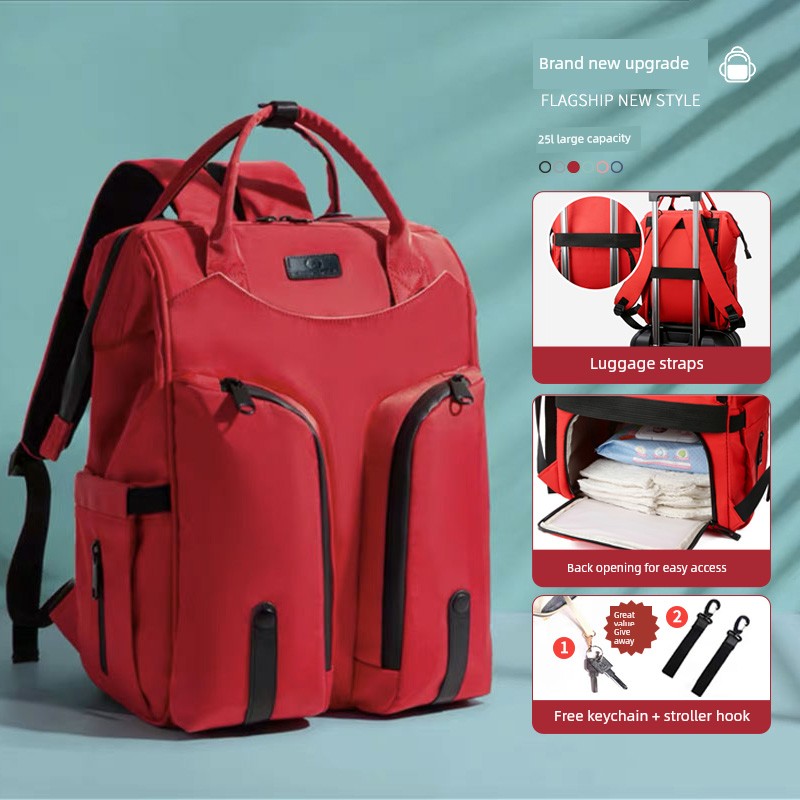 Fashionable Mommy Bag, Dual-Shoulder Backpack for Mother and Baby, with Separate Wet and Dry Compartments, Large Capacity, Lightweight and Multifunctional — 8