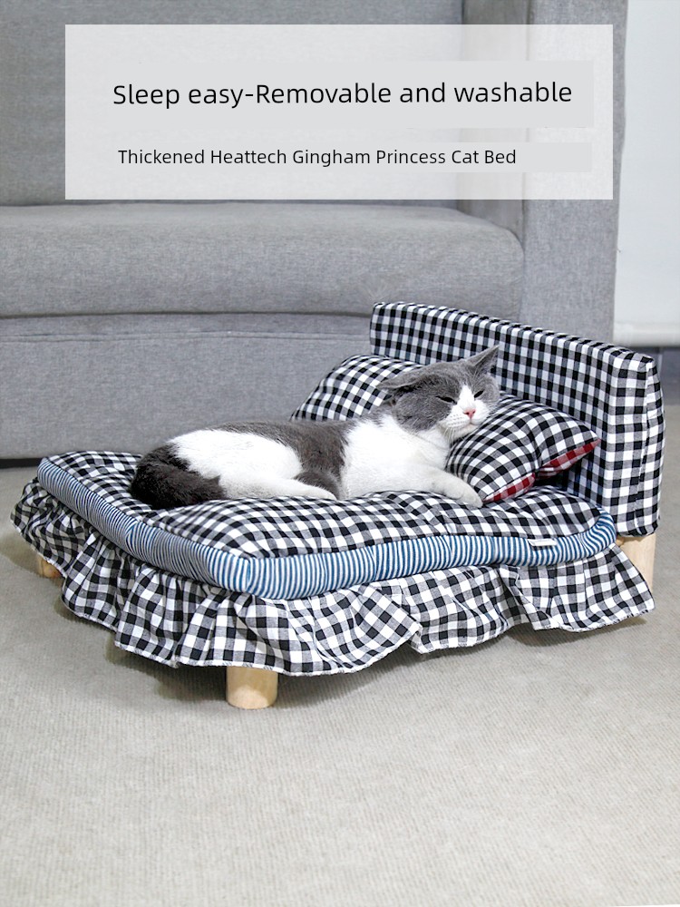 英式浪漫貓床帶枕靠背給貓咪溫暖舒適的小窩