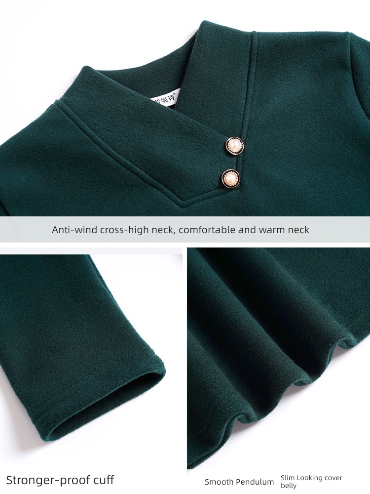 Long sleeve T-shirt Plush keep warm Half high collar Undershirt