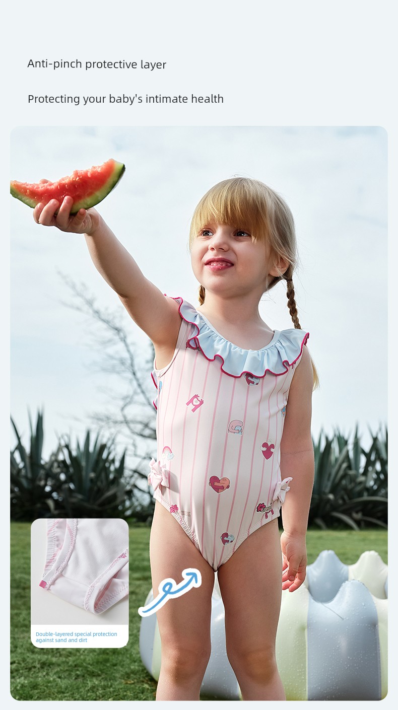 Manxi Children's Clothing Kids' One-Piece Swimsuit for Girls, Baby Beach Swimwear, Cool and Sun-Protective, Quick-Drying, Summer Swimwear for Girls — 17