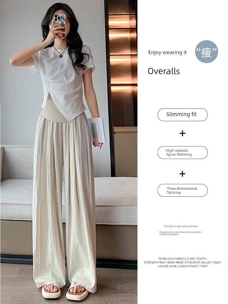 Maternity Yamamoto Pants, Summer Thin Style, Wide-Leg Pants That Don'T Squeeze the Belly, 2026 New Model, Loose Fit for Pregnancy, Summer Maternity Wear — 3