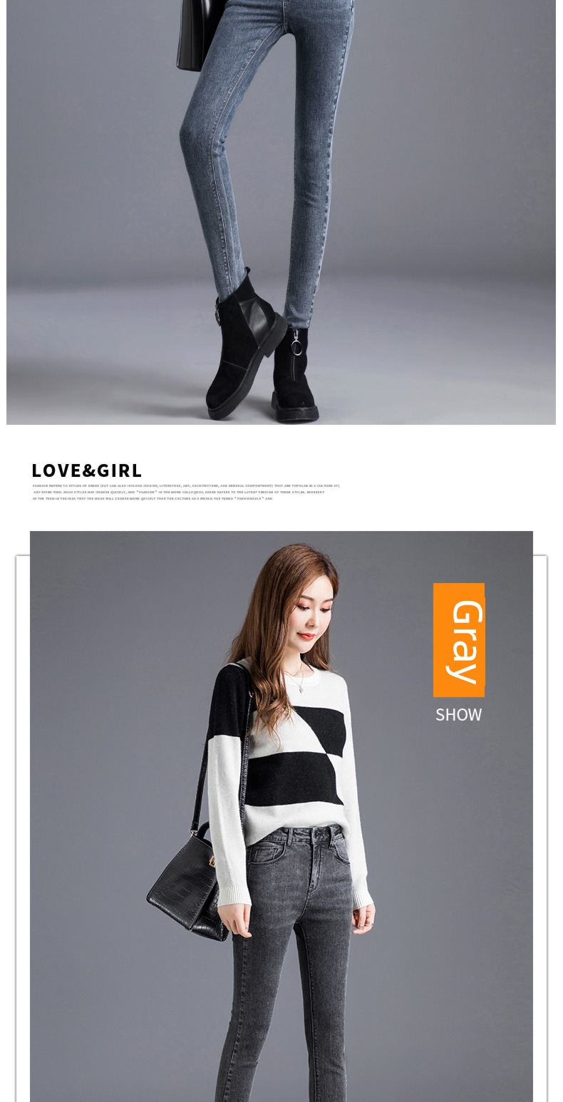 thickening 2022 winter High waist keep warm Jeans