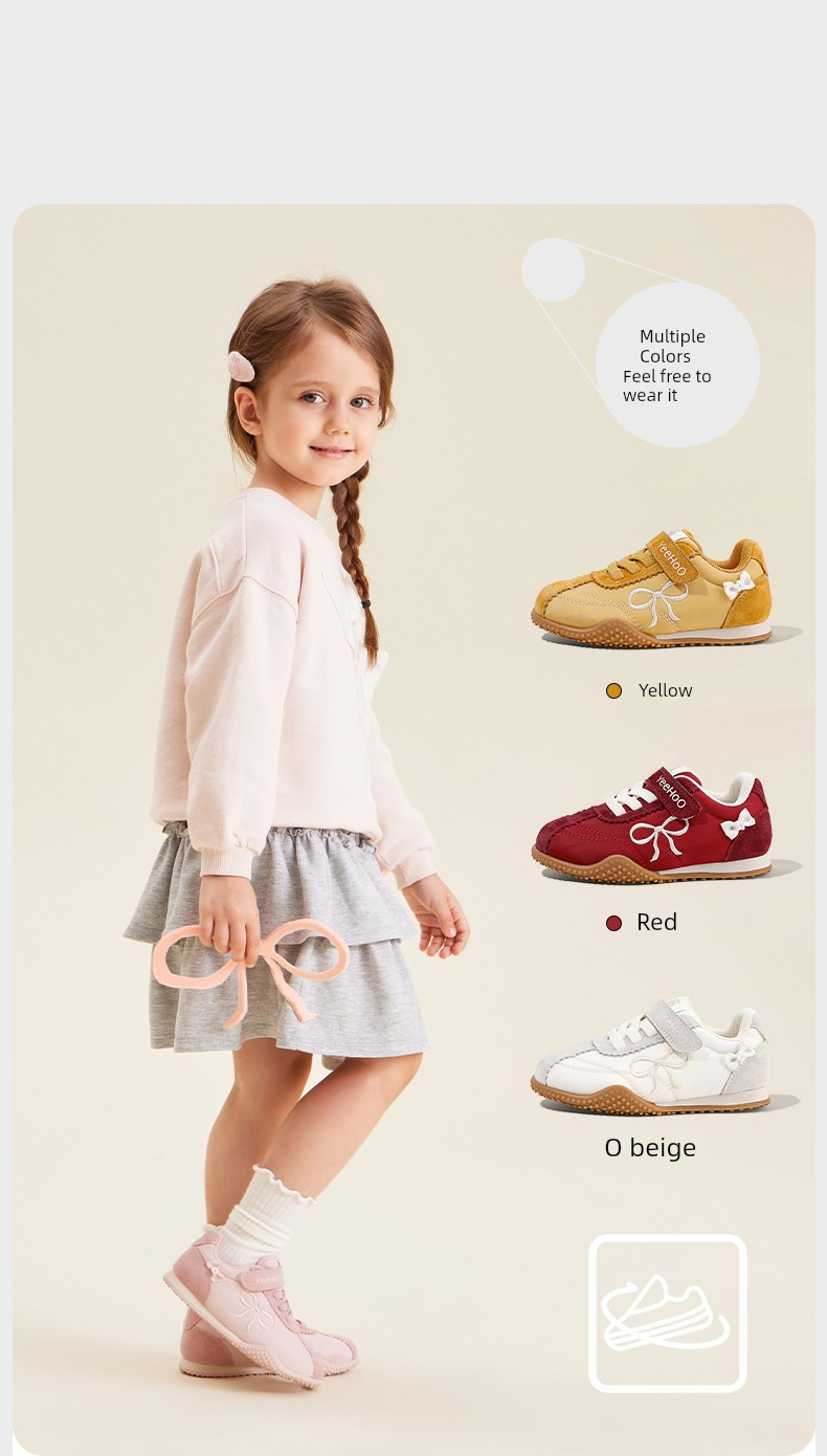 Yeehoo Children's Shoes Girls' Sneakers Autumn New Model Kids' German Training Shoes Kindergarten Red Casual Shoes Baby Shoes — 4