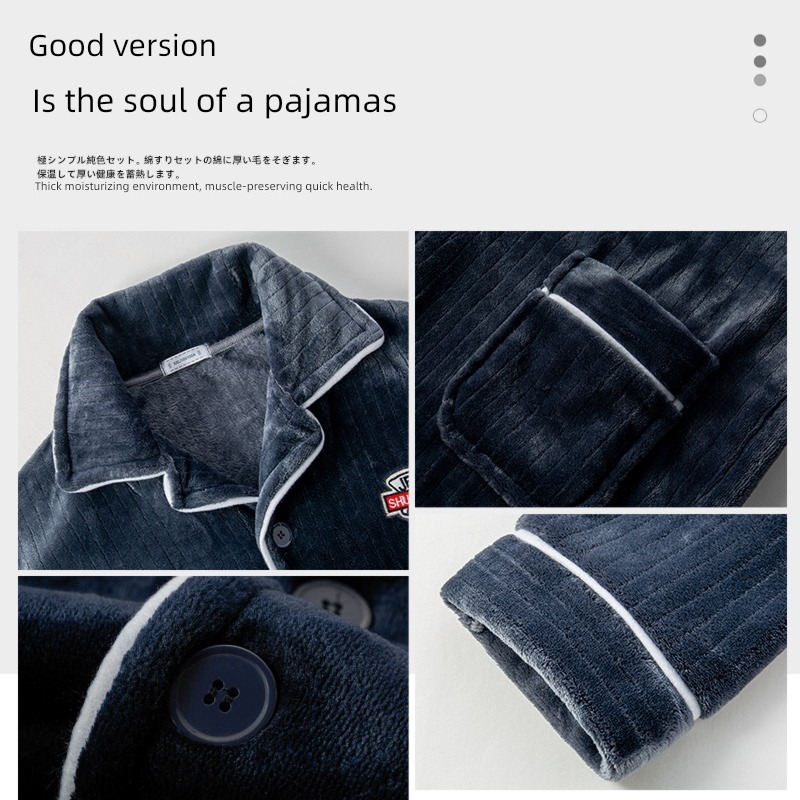 NGGGN male Spring and Autumn Flannel winter pajamas