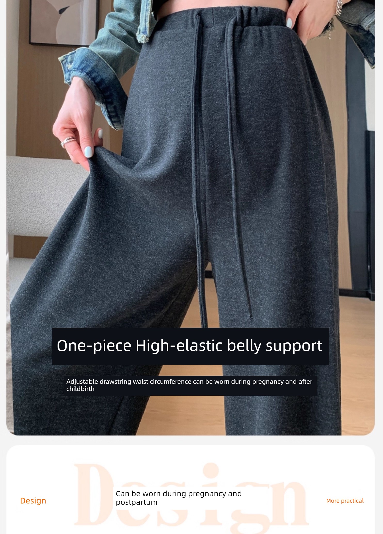 Autumn and Winter Outer Wear Thickened No Belly Support Pregnant Women's Pants — 6