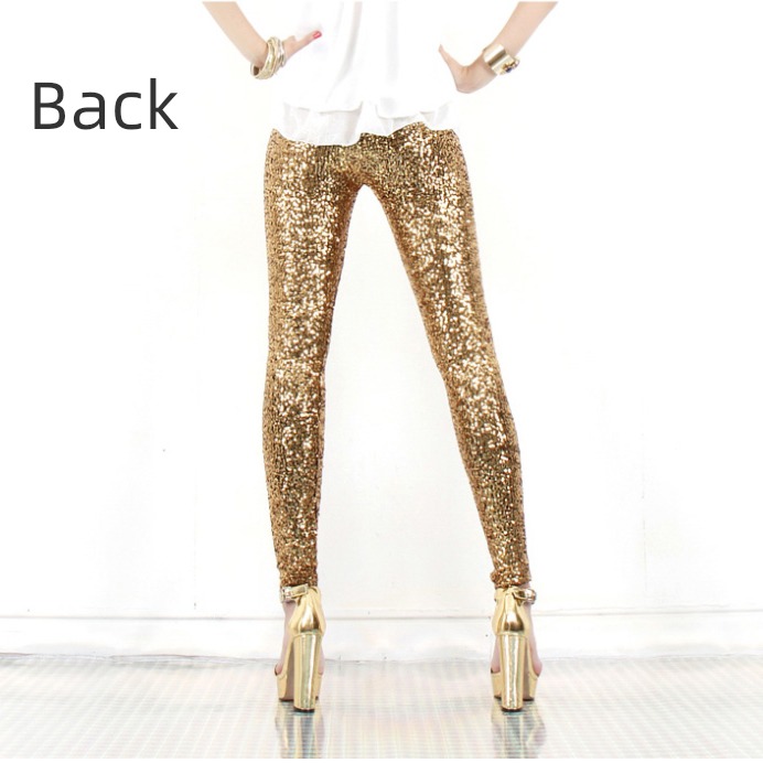 DS trend Show thin Casual pants stage Performance clothes Sequins