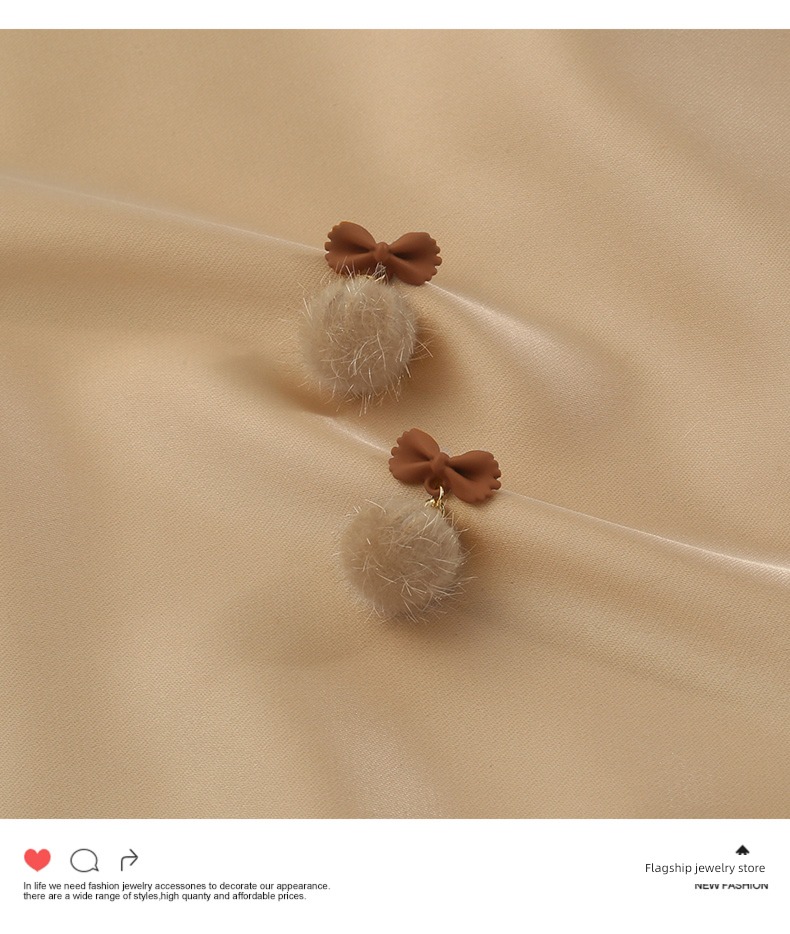 Flower trace Hairball female Japan and Korea Sweet and lovely bow