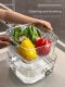 High-value double-layer vegetable wash basin drain basket multi-functional kitchen household new fruit tray living room vegetable wash basket