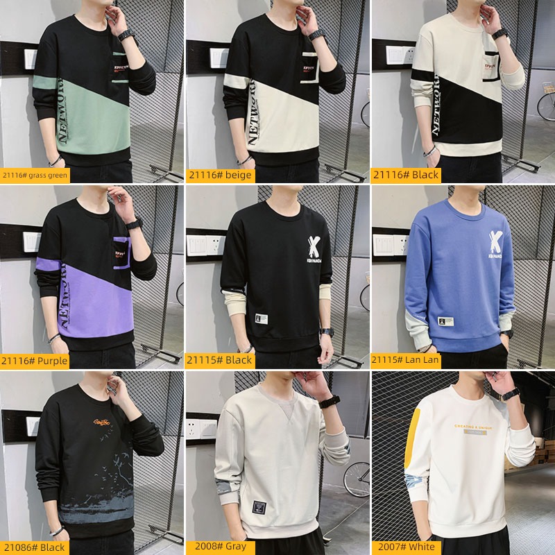 NGGGN man Sweater Autumn and winter Plush Long sleeve T-shirt