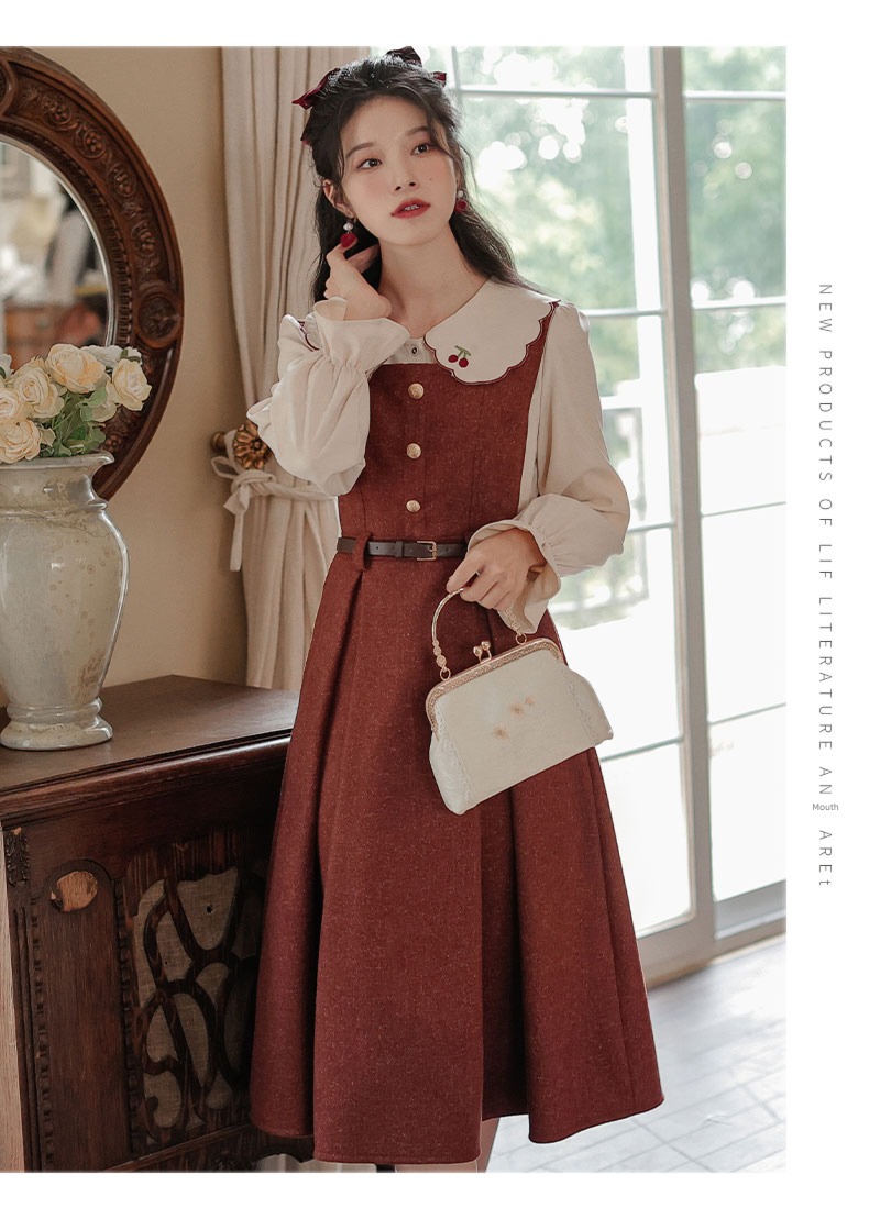 Autumn and winter French Retro Wool Doll Collar straps