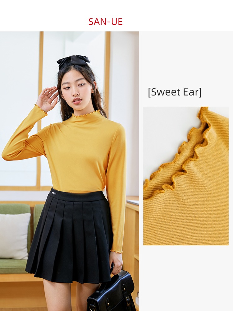 Sanfu Long sleeve T-shirt Self-cultivation Agaric edge Undershirt