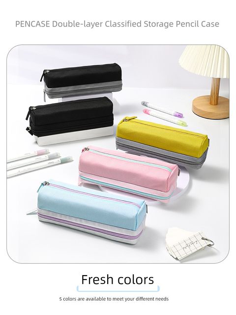 Japan KOKUYO Guoyu Pencil Bag PENCASE Double Layer Classified Storage Pencil Bag Large Capacity Student Stationery Box