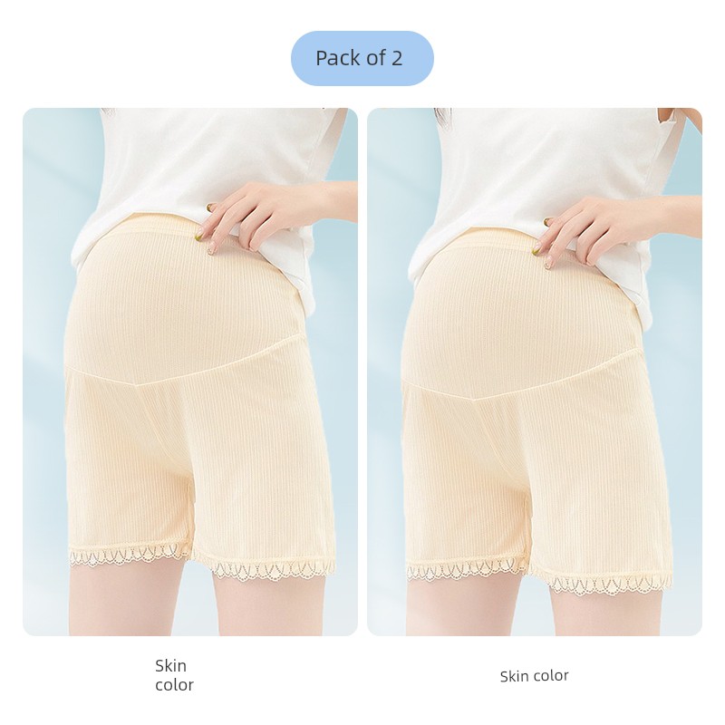 Jq Jingqi Maternity Safety Shorts Summer Thin Anti-Exposure Large Size Ice Silk Underwear Shorts for Pregnant Women Maternity Wear — 6