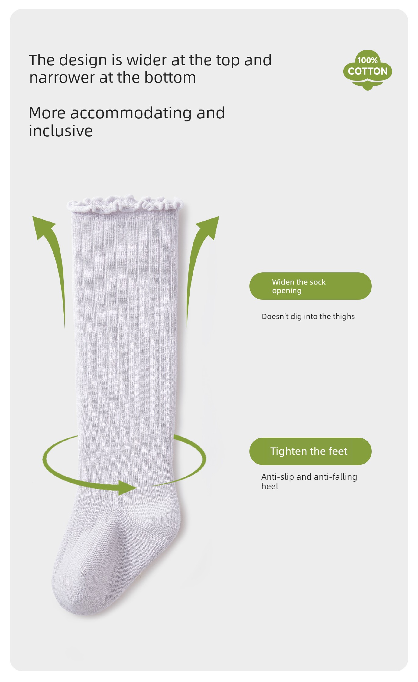 Baby Long Socks for Spring and Autumn, Pure Cotton, for Newborns, Winter, Unisex, 0 to 3 Months Old, Over-The-Knee, Non-Binding on the Legs — 10