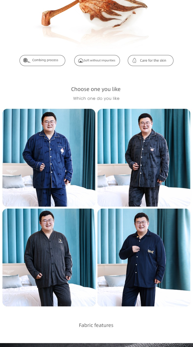 man Fattening pure cotton the fat Extra large 300 Jin pajamas