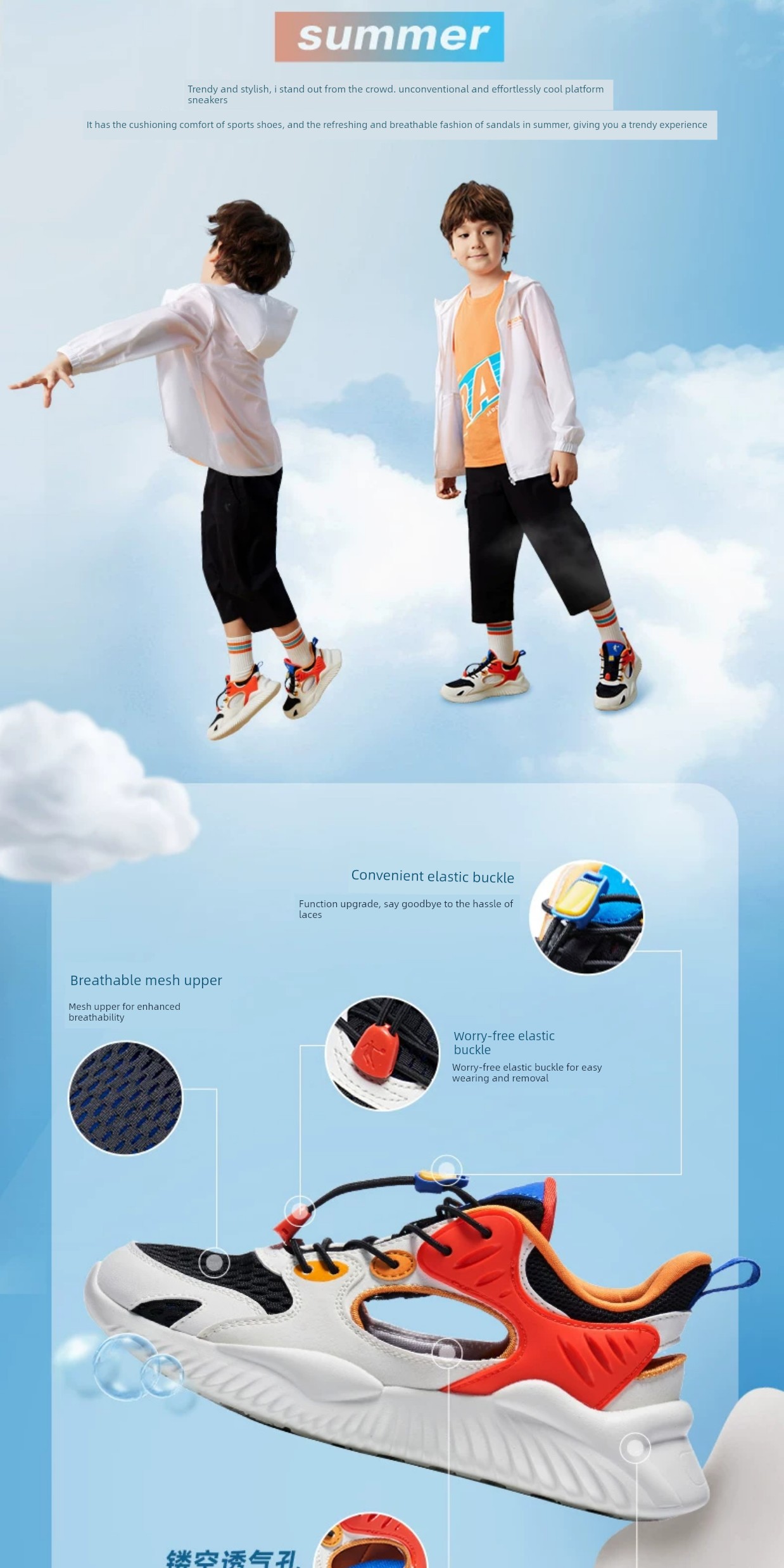 Jordan Summer Mesh Breathable Cut Out Children's Sandals — 3