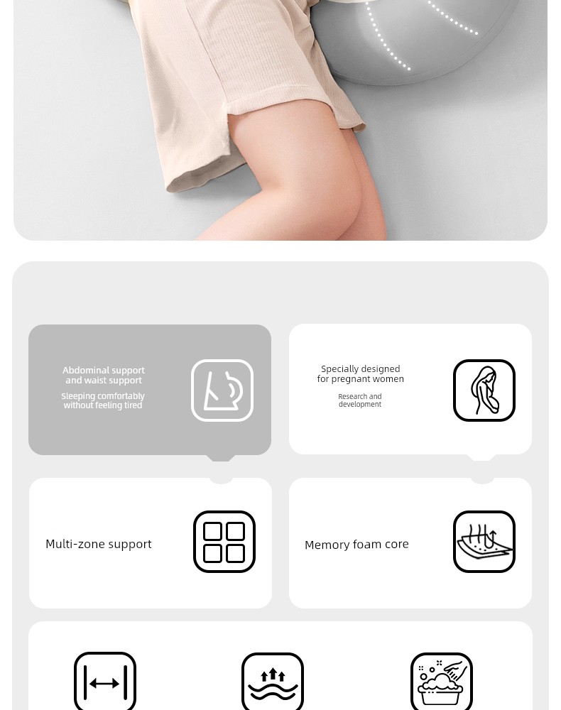 Nila Side Sleeping Pillow for Pregnant Women, Pregnancy Side Sleeping Pillow, Waist Support Side Sleeping Pillow, Belly Support Memory Pillow, Relieve — 3