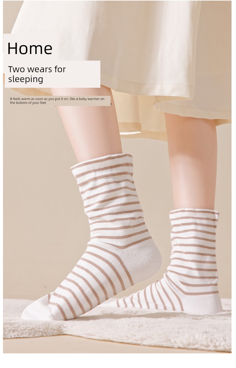 Special Maternity Socks for Postpartum Women, Loose-Fitting and Non-Binding, Thin Autumn Style, Pure Cotton Women's Socks, Mid-Calf Socks for Sleeping — 10