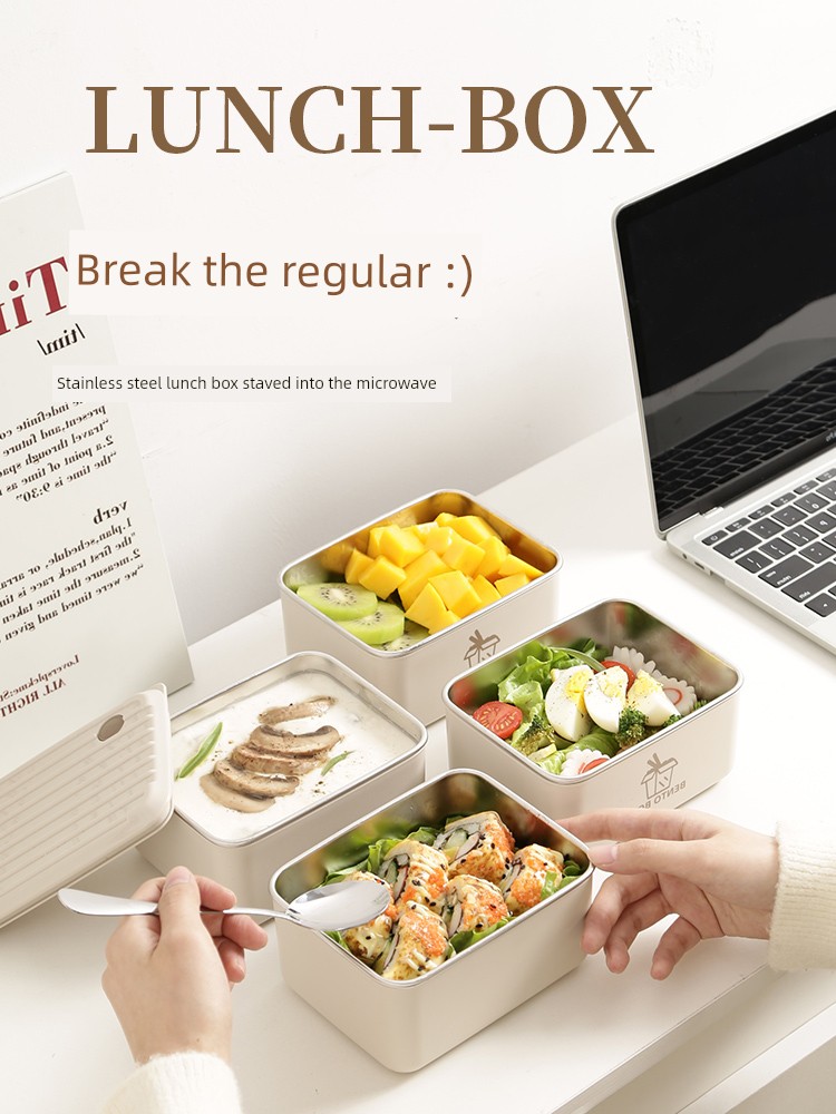 Insulated Lunch Box Office Worker Microwaveable Heating 304 Stainless Steel Multi-Layer Bento Box Student Portable Lunch Box