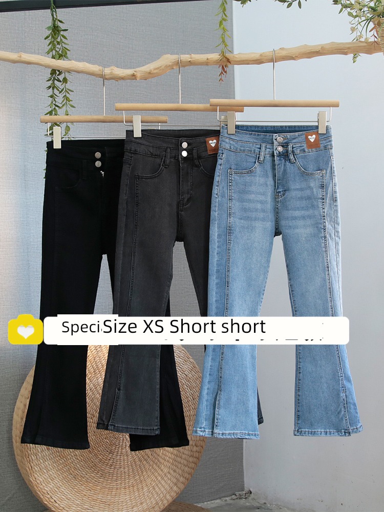 spring clothes Wear Foreign style Fork High waist Nine points Jeans