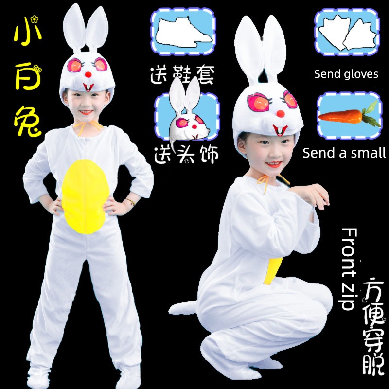six one animal Little white rabbit modern drama Cartoon costume