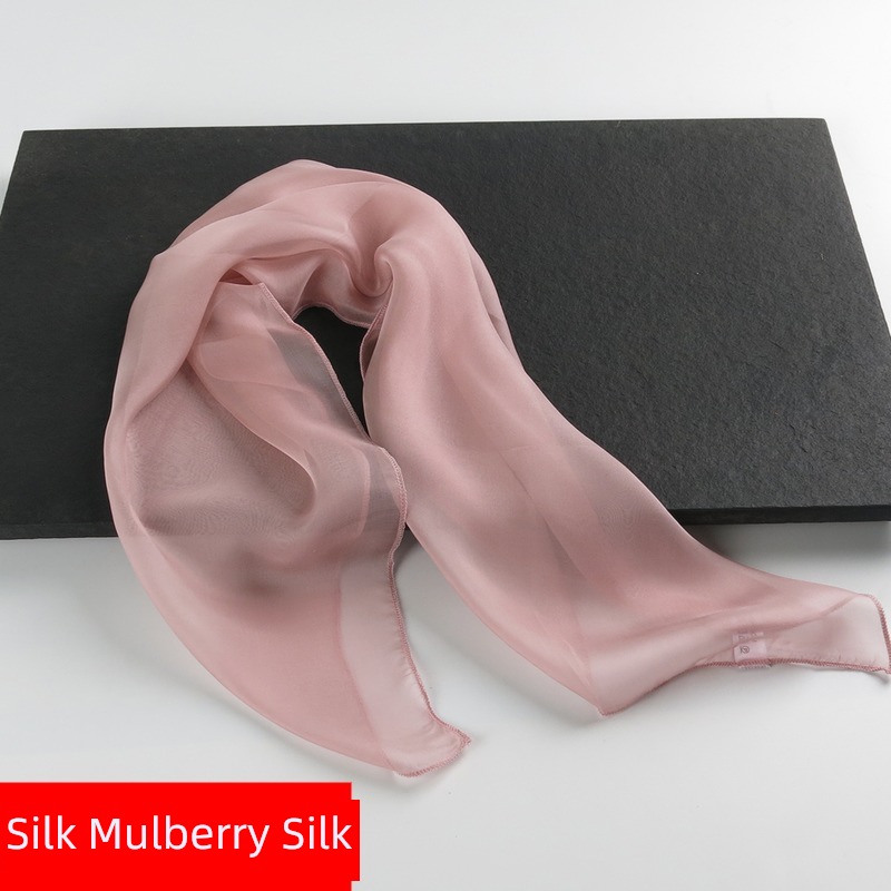 Pink fashion Thin money 100% spring and autumn real silk Small square towel