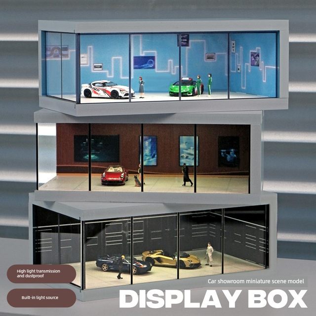 1 64 simulation alloy car model display hall garage scene high-transparent acrylic lighted parking lot model display stand