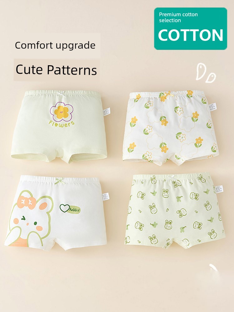 All-Cotton Maternity and Baby Pure Cotton Children's Underwear, Girls' Pure Cotton Baby Boxer Briefs, Flat-Angle Shorts for Girls That Don'T Pinch the — 4