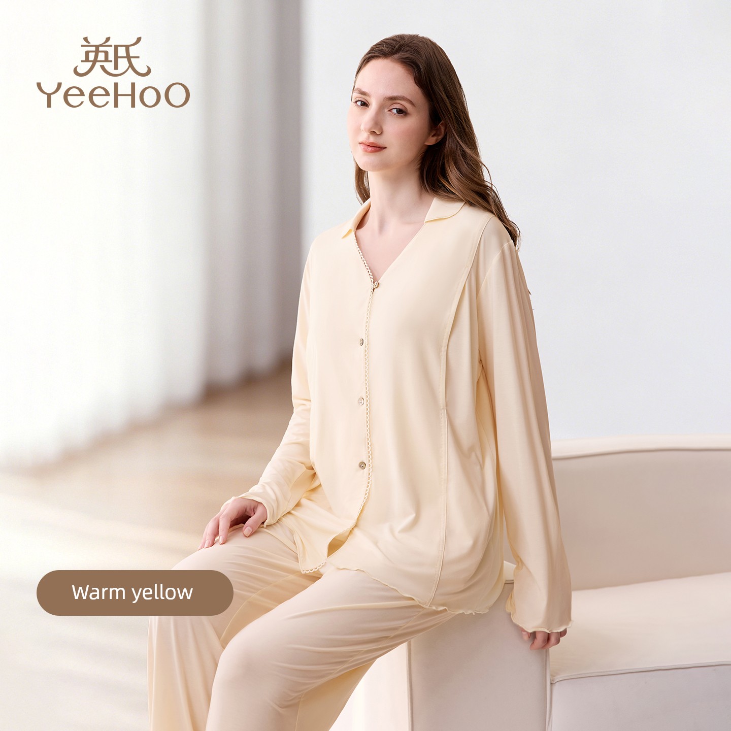 Ying's Maternity Postpartum Clothing Autumn 10A Antibacterial Sleepwear Nursing Pajamas 2026 New Model Moisture-Wicking Breathable Homewear — 1